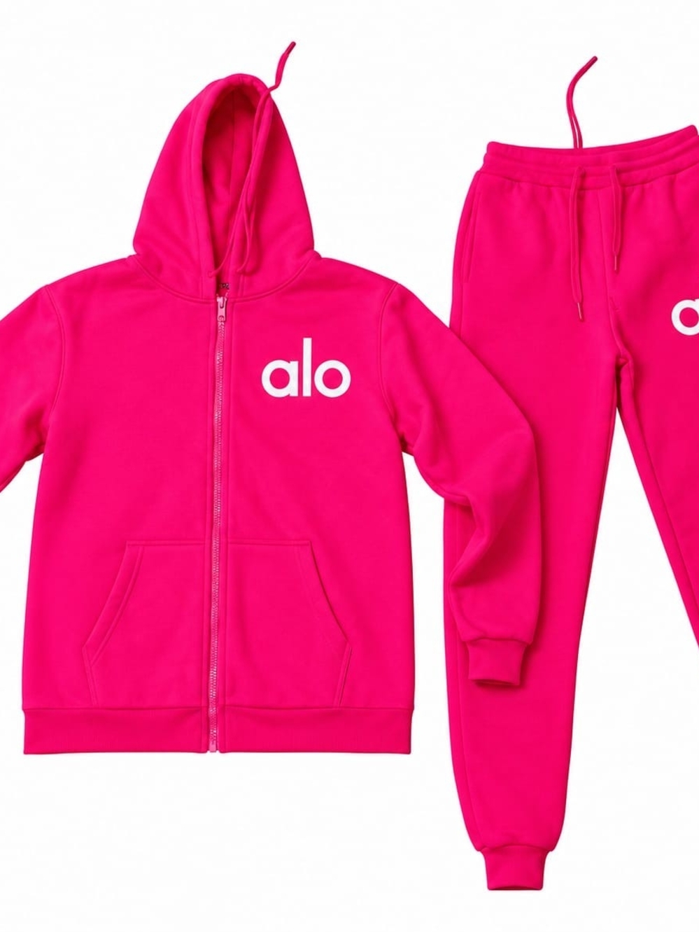 & Other Stories Hot Pink Zip Hoodie & Joggers Set